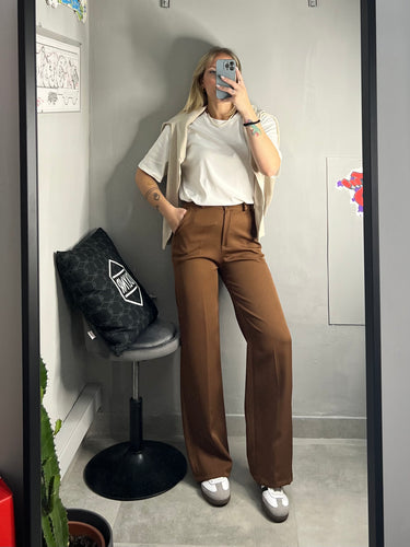 Pantalone Classic Wide Marrone