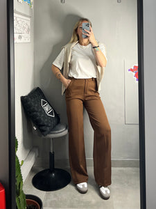 Pantalone Classic Wide Marrone