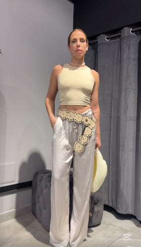 Pantalone Satin Avorio
