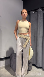 Pantalone Satin Avorio