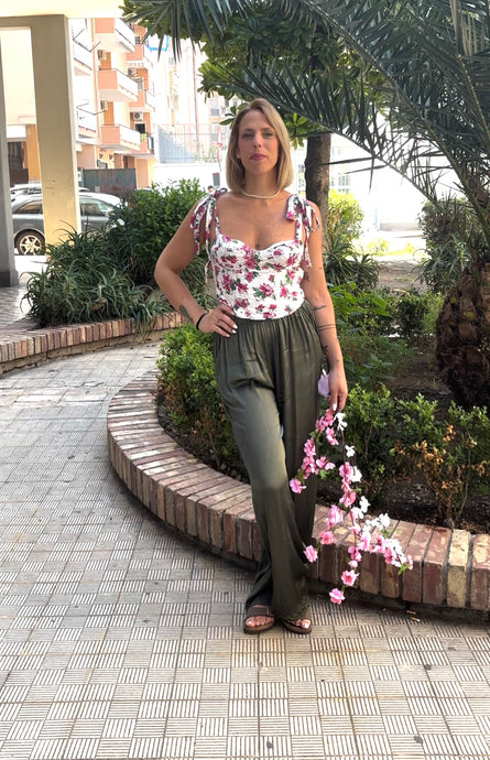 Pantalone Satin Verde