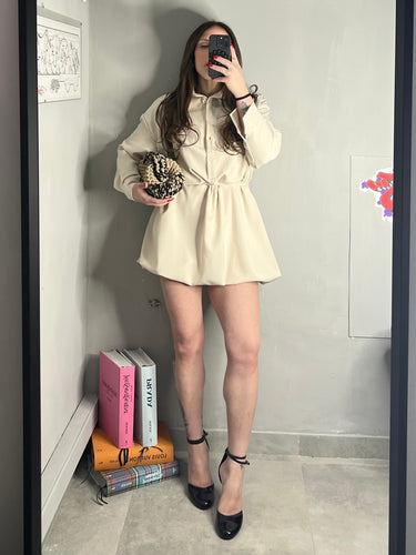 Vestito Balloon Beige